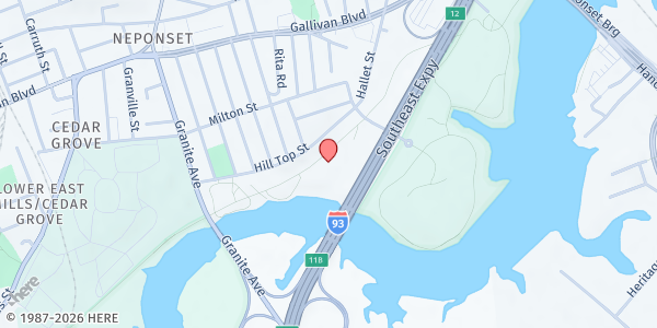 Map showing Ethos Keystone Café (Keystone Apartments) at 151 Hallet Street, Cedar Grove, MA