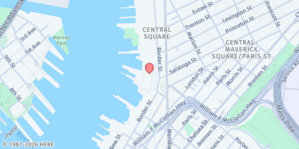 Map showing Liberty Plaza Mobile Market at 216 Border Street, Central Square, MA