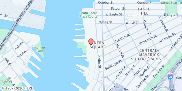 Map showing YMCA Boston Mobile @ MARIO UMANA ACADEMY at 312 Border Street, Central Square, MA