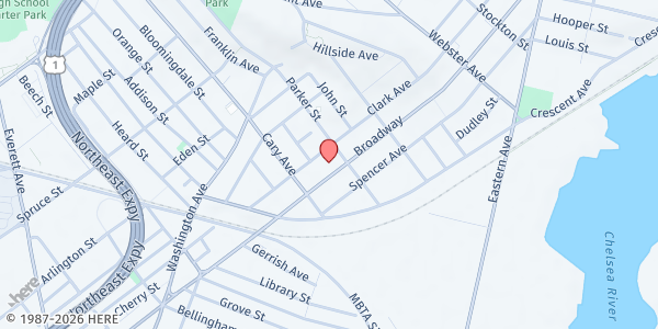 Map showing Selah Chelsea Day Resource Center at 738 Broadway, Chelsea, MA