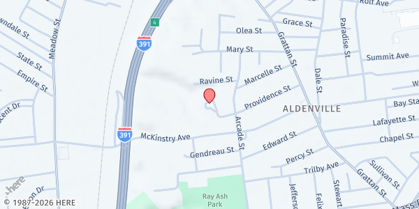 Map showing Lorraine's Soup Kitchen and Pantry Valley View Mobile Pantry at 7 Valley View Ct, Chicopee, MA