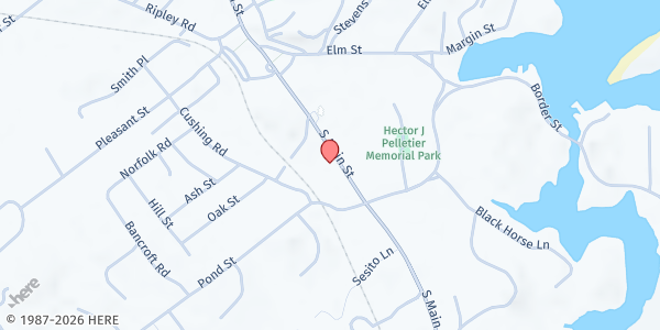 Map showing Cohasset Food Pantry at 129 South Main Street, Cohasset, MA