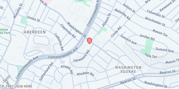 Map showing Ethos Covenant House Café at 30 Washington Street, Commonwealth, MA