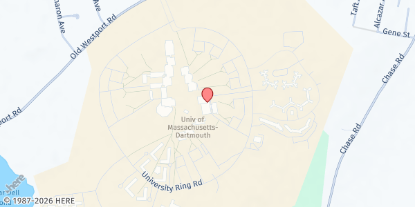 Map showing Arnie's Cupboard at UMass Dartmouth at 285 Old Westport Road, Dartmouth, MA