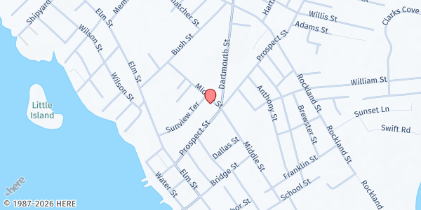 Map showing YMCA Southcoast/Dartmouth at 795 Dartmouth St., Dartmouth, MA