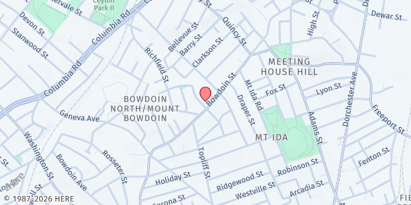 Map showing Bowdoin Geneva Farm Stand at 230 Bowdoin Street, Dorchester, MA