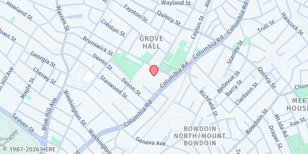 Map showing Lilia G. Frederick Hub School at 270 Columbia Road, Dorchester, MA