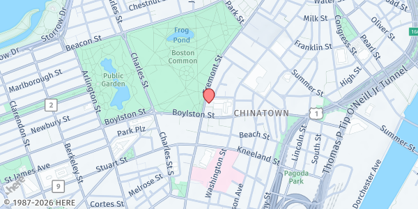 Map showing Action for Boston Community Development - Downtown at 178 Tremont Street, Downtown, MA