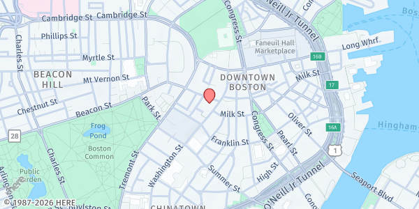 Map showing Health Leads - Downtown Boston Office at 24 School Street, Downtown, MA