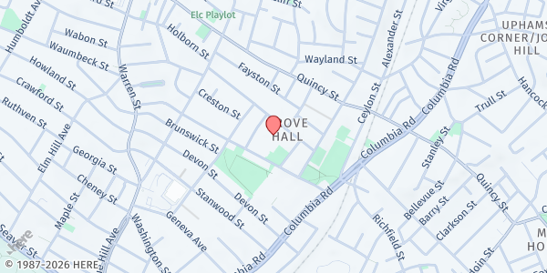 Map showing YMCA Boston Mobile @ KING SCHOOL at 77 Lawrence Avenue, Dudley / Brunswick King, MA