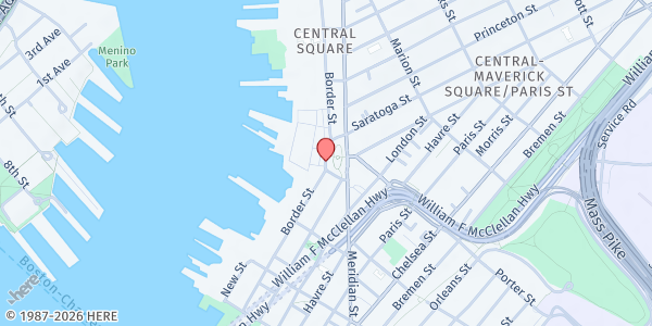 Map showing Outreach Van Project - East Boston at 197 Border Street, East Boston, MA