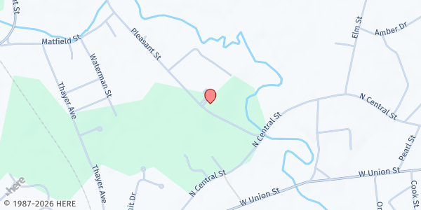 Map showing East Bridgewater Food Pantry at 105 Pleasant St, East Bridgewater, MA