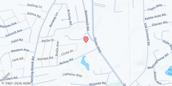 Map showing Cape & Islands Veterans Outreach Center (Mobile Market Eastham) at 10 Mckoy Road, Eastham, MA
