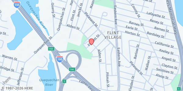 Map showing Gates of Hope at 311 Alden Street, Fall River, MA
