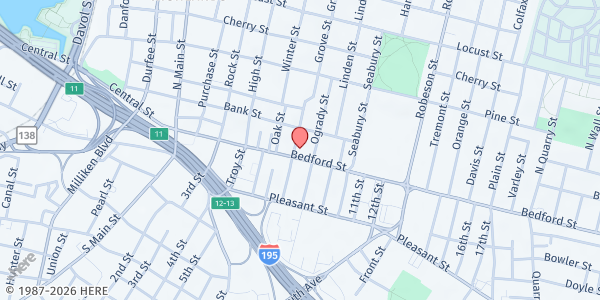 Map showing Salvation Army Fall River at 290 Bedford Street, Fall River, MA