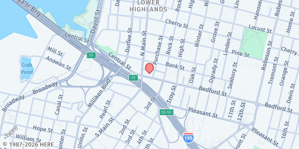 Map showing United Way of Greater Fall River - Fall River Office at 30 Bedford St, Fall River, MA