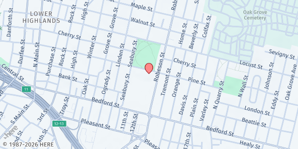 Map showing Veteran's Assoc. of Bristol County, Inc. - Fall River at 755 Pine Street, Fall River, MA