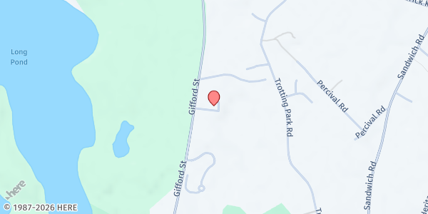 Map showing Falmouth Service Center Food Pantry at 611 Gifford St, Falmouth, MA