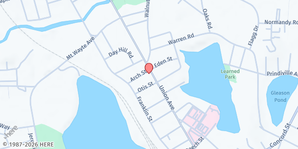 Map showing Salvation Army/Framingham Food Pantry at 350 Union Ave, Framingham, MA