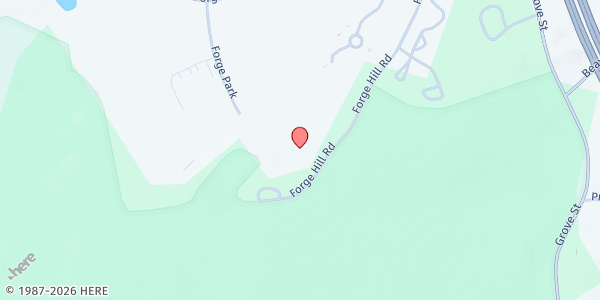Map showing Hockomock Area YMCA/Franklin Location at 45 Forge Hill Rd, Franklin, MA