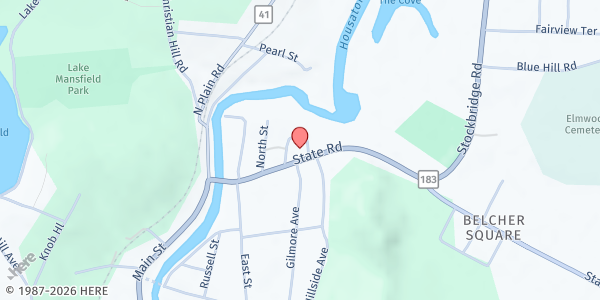 Map showing Grace Church at 67 State Rd, Great Barrington, MA