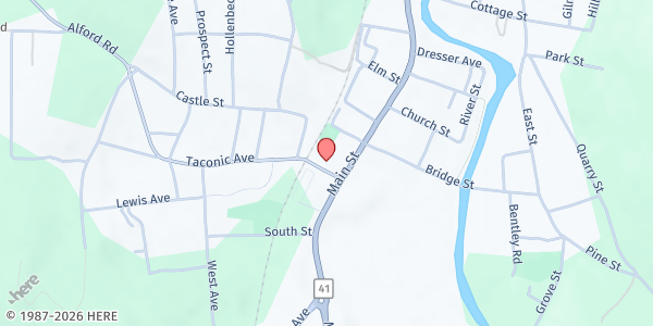 Map showing The People's Pantry GB at 5 St James Pl, Great Barrington, MA