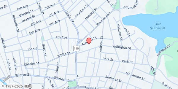 Map showing Liz Murphy Open Hand Pantry at 16 Ashland Street, Haverhill, MA