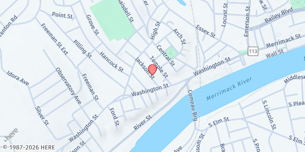 Map showing Veterans N.E. Outreach at 10 Reed Street, Haverhill, MA