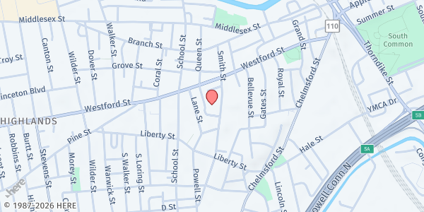 Map showing Christ Jubilee Food Pantry at 101 Smith Street, Highlands, MA