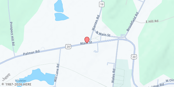Map showing Holland Brown Bag at 40 Brimfield Rd., Holland, MA