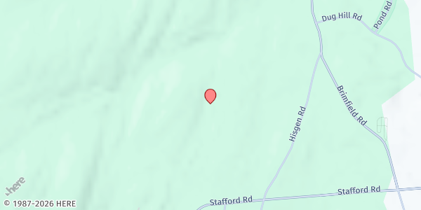 Map showing Wales Community Pantry Holland Community Center at 40 Brimfield Rd., Holland, MA