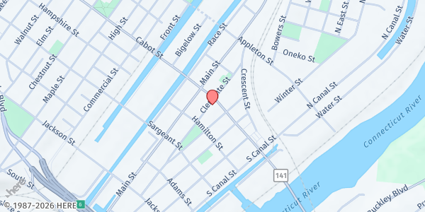 Map showing Margaret's Pantry at 56 Cabot St, Holyoke, MA