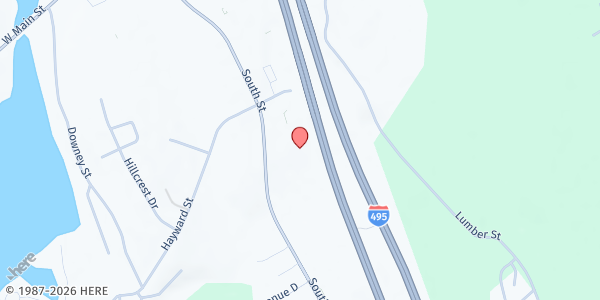 Map showing Project Just Because Hopkinton Food Pantry - Food Distribution Center at 77 South St, Hopkinton, MA