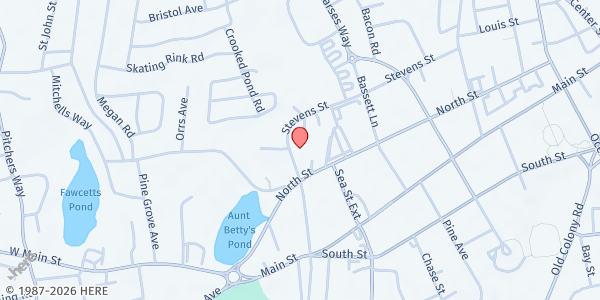 Map showing Cape & Islands Veterans Outreach Center at 247 Stevens St suite e, Hyannis, MA