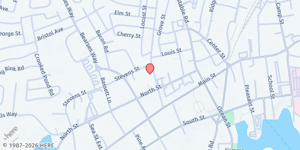 Map showing St Joseph's House - Catholic Social Services at 77 Winter Street, Hyannis, MA