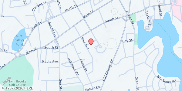 Map showing St. Vincent de Paul Society - Hyannis at 21 Cross St, Hyannis, MA