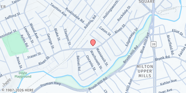 Map showing COMMUNITY GROWTH CONSULTANT. INC. - 713 River Street at 713 River Street, Hyde Park, MA