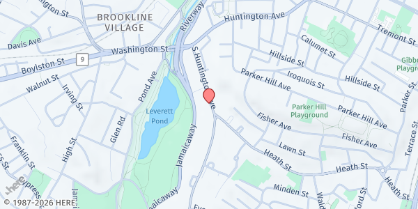 Map showing Ethos Jamaica Plain at Back of the Hill at 100 South Huntington Avenue, Jamaica Hills, MA