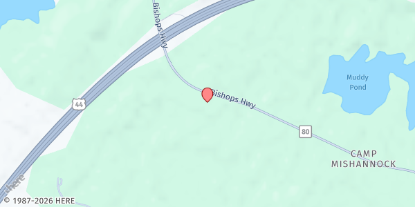 Map showing Plymouth Area Coalition For The Homeless - Food Distribution Center at 149 Bishops Hwy, Kingston, MA