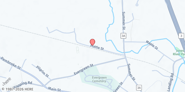 Map showing Vineyard Resource Center at 41 Pottle St, Kingston, MA