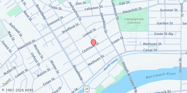 Map showing Lazarus House Ministries - Food Distribution Center at , Lawrence, MA
