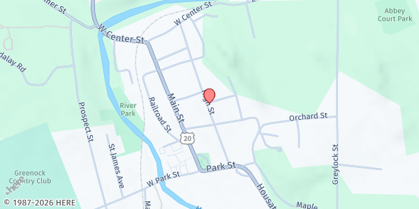 Map showing Lee Brown Bag at 21 Crossway Street, Lee, MA