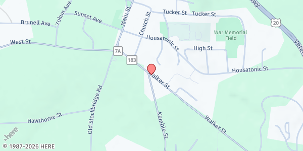 Map showing Lenox Brown Bag at 65 Walker Street, Lenox, MA