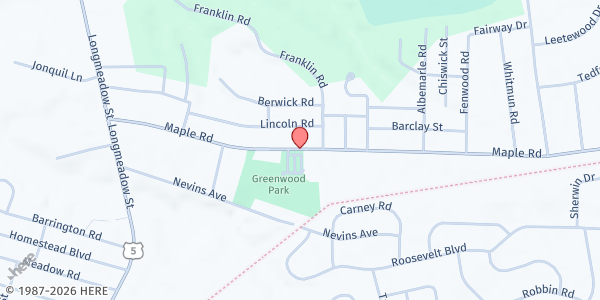 Map showing Friends of Longmeadow Older Citizens Association Pantry at 211 Maple Road, Longmeadow, MA