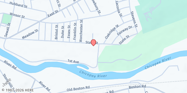 Map showing Ludlow Brown Bag at 228 State Street, Ludlow, MA