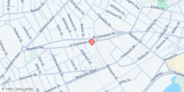 Map showing St. Stephen's Food Pantry at 74 South Common Street, Lynn, MA