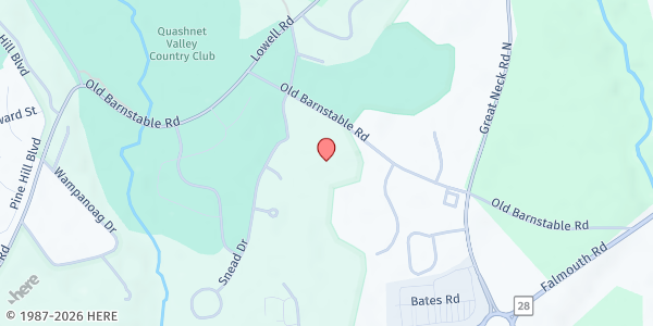 Map showing CKM Quashnet Elementary School at 150 Old Barnstable Rd, Mashpee, MA