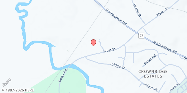 Map showing Medfield Food Cupboard at 93 West Street, Medfield, MA