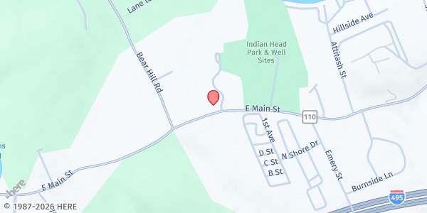 Map showing Our Neighbor's Table/Merrimac COA at 100 East Main Street, Merrimac, MA