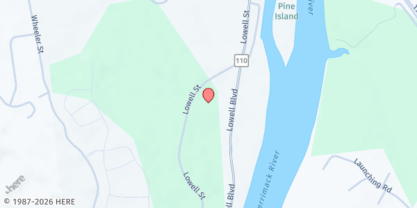 Map showing Christian Church Voice of Salvation at 15 Lowell Boulevard, Methuen, MA